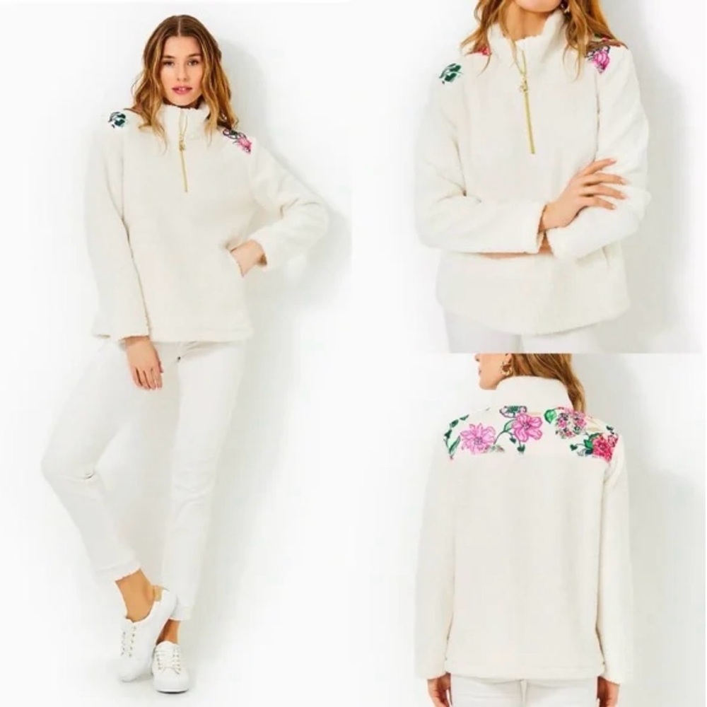 XL Lilly Pulitzer Cream Textured Pullover